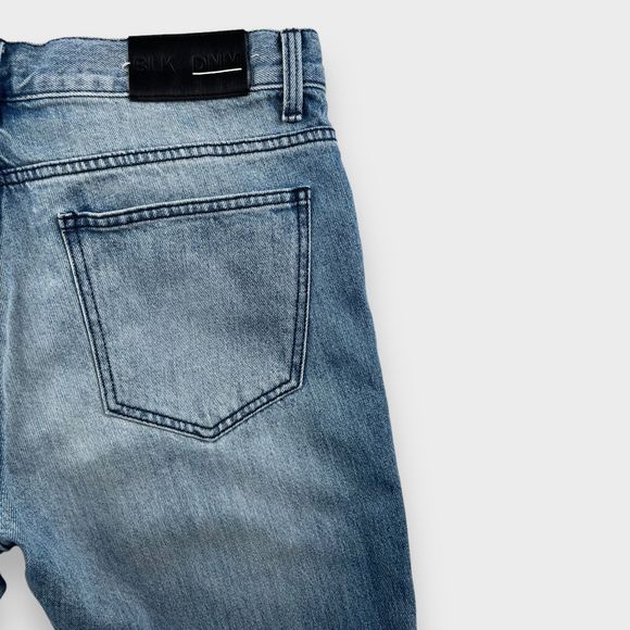 $250 BLK DNM Mens 33x32 Jeans 15 Slim Straight Dellwood Blue Mid Rise Denim - Picture 8 of 12